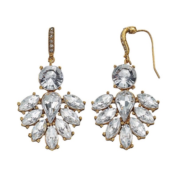 JUICY COUTURE Earrings Crystals Gold Statement Party - Picture 1 of 3
